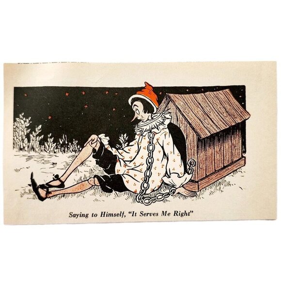 1927 Violet Moore Higgins Pinocchio Chained To Doghouse Lithograph Print DWSS12 - Picture 2 of 2